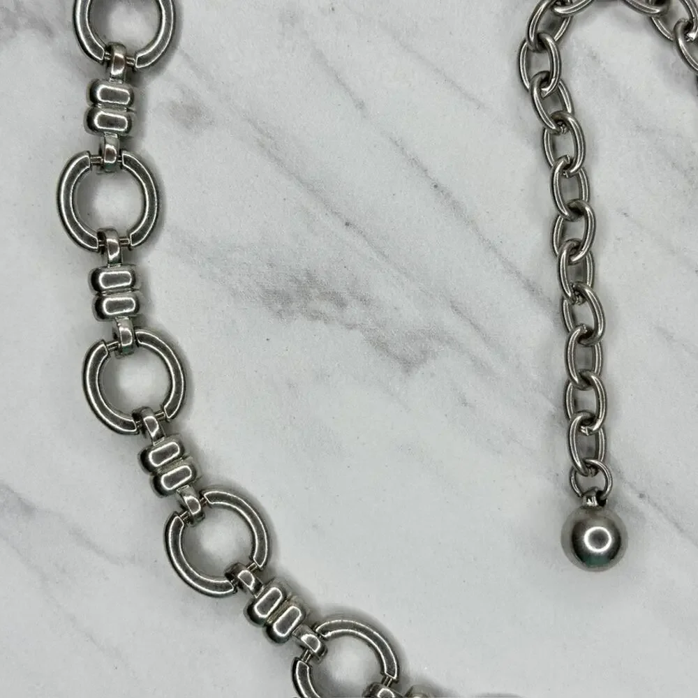 Silver Tone Metal Chain Link Belt One Size (OS) ✨